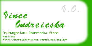 vince ondreicska business card